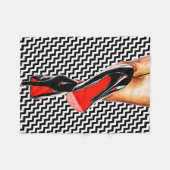 Black White Red Bottom Shoes heelt Mode pompen Fleece Deken (Voorkant (Horizontaal))