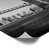 Black White Red Brooklyn Bridge New York City Poster (Hoek)