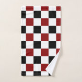 Black White Red Checker Bad Handdoek (Handdoek)