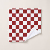 Black White Red Checker Bad Handdoek (Wasdoekje)
