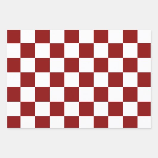 Black White Red Checker Inpakpapier Vel (Voorkant)