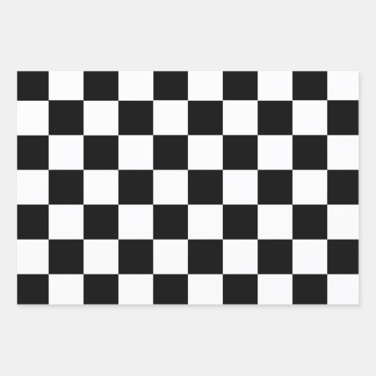 Black White Red Checker Inpakpapier Vel (Voorkant 3)