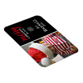 Black, White, Red Collage Snowflake Photo Holiday Magneet (Rechterzijde)