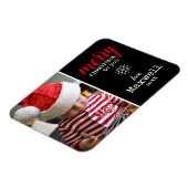 Black, White, Red Collage Snowflake Photo Holiday Magneet (Linkerzijde)