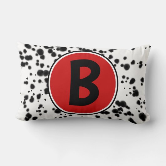 Black White Red Dalmatian Spots Kussen (Achterkant)