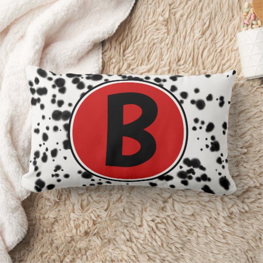 Black White Red Dalmatian Spots Kussen (Deken)