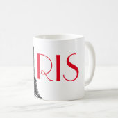 Black & White Red Eiffel Tower Paris Koffiemok (Voorkant rechts)