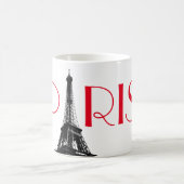 Black & White Red Eiffel Tower Paris Koffiemok (Center)