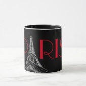 Black & White Red Eiffel Tower Paris Mok (Midden)