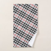 Black White Red Gingham | Klassieke gecontroleerde Bad Handdoek (Handdoek)
