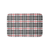 Black White Red Gingham | Klassieke gecontroleerde Badmat (Voorkant)