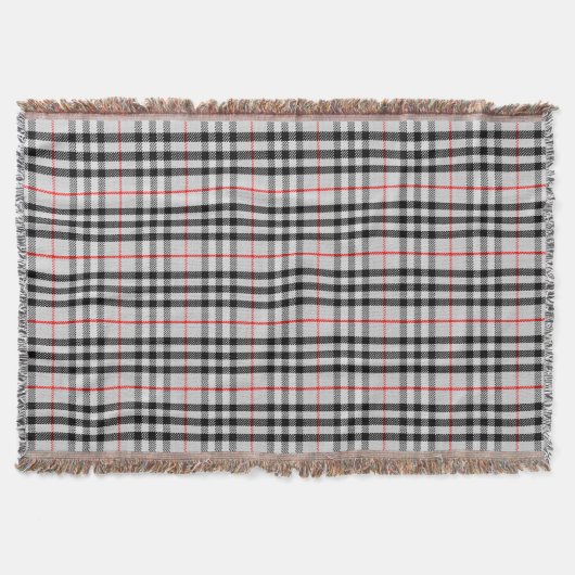 Black White Red Gingham | Klassieke gecontroleerde Deken (Voorkant)