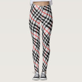 Black White Red Gingham | Klassieke gecontroleerde Leggings (Voorkant)
