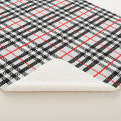 Black White Red Gingham | Klassieke gecontroleerde Sherpa Deken (3/4)