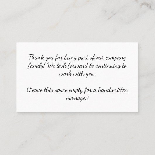 Black White Red Hearts Valentine's Day Thank You Visitekaartje (Achterkant)