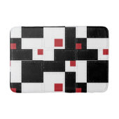 Black White Red Modern patchwork Badmat (Voorkant)