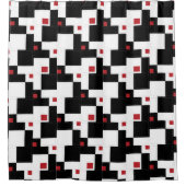 Black White Red Modern  patchwork Douchegordijn (Voorkant)