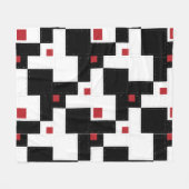 Black White Red Modern patchwork Fleece Deken (Voorkant (Horizontaal))