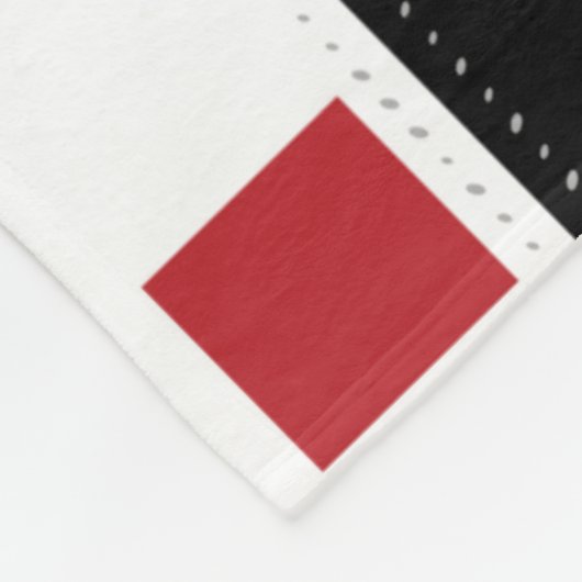 Black White Red Modern  patchwork Fleece Deken (Hoek)