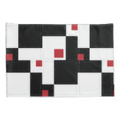 Black White Red Modern patchwork Kussensloop (Achterkant-Rechts)