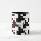 Black White Red Modern  patchwork Mok (Midden)