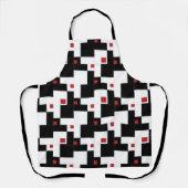 Black White Red Modern  patchwork Schort (Voorkant)