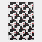 Black White Red Modern  patchwork Schort Theedoek (Verticaal)