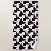 Black White Red Modern patchwork Strandlaken (Voorkant)