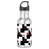 Black White Red Modern patchwork Waterfles (Voorkant)