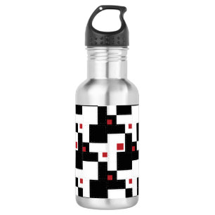Black White Red Modern  patchwork Waterfles