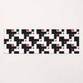Black White Red Modern  patchwork Yogamat (Achterkant (horizontaal))