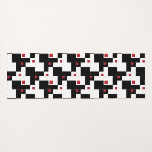 Black White Red Modern  patchwork Yogamat (Achterkant (horizontaal))