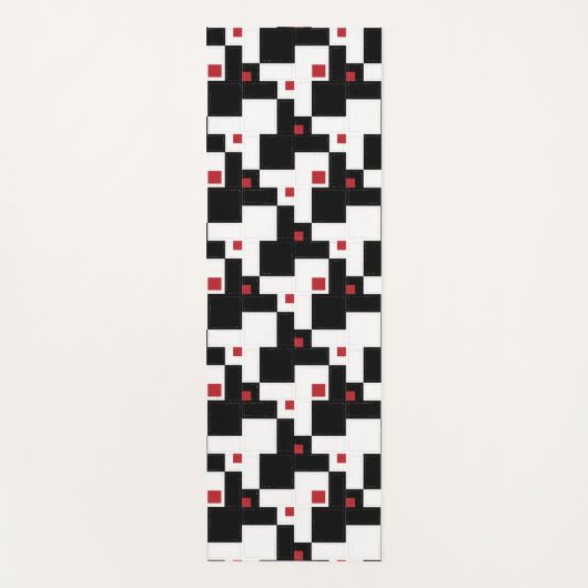 Black White Red Modern  patchwork Yogamat (Voorkant)