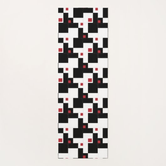 Black White Red Modern  patchwork Yogamat (Achterkant)