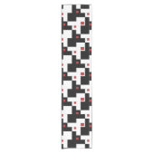 Black White Red Modern  Table Runner Korte Tafelloper (Voorkant)