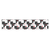 Black White Red Modern  Table Runner Korte Tafelloper (Horizontaal)