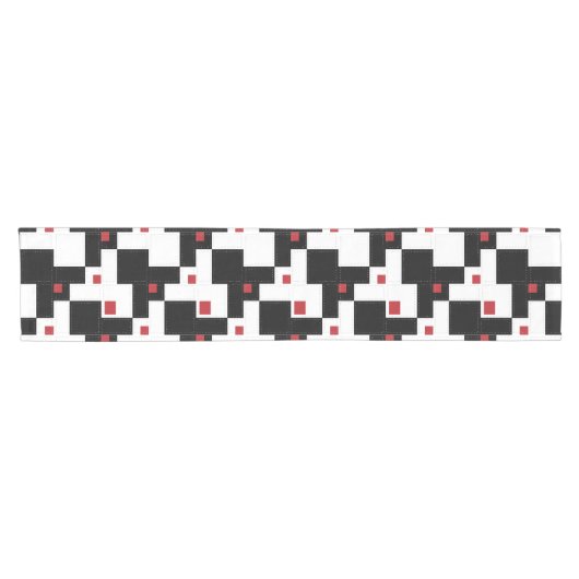 Black White Red Modern  Table Runner Korte Tafelloper (Horizontaal)