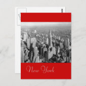 Black & White Red  New York City Briefkaart (Voorkant / Achterkant)