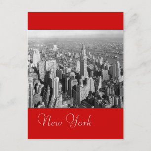 Black & White Red  New York City Briefkaart
