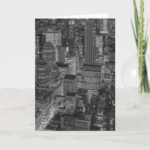 Black White Red New York City Skyline Kaart