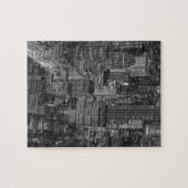 Black White Red New York City Skyline Legpuzzel (Horizontaal)