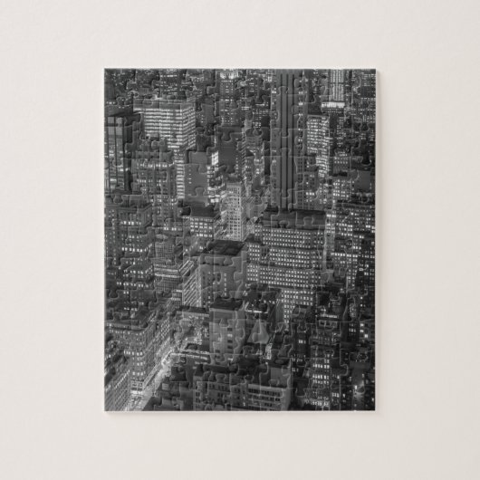 Black White Red New York City Skyline Legpuzzel (Verticaal)