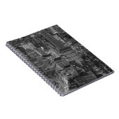 Black White Red New York City Skyline Notitieboek (Rechterzijde)
