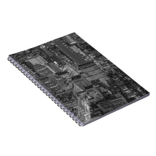 Black White Red New York City Skyline Notitieboek (Rechterzijde)