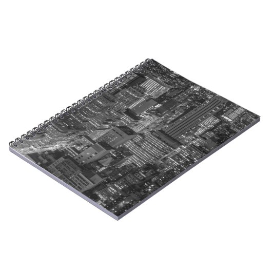 Black White Red New York City Skyline Notitieboek (Linkerzijde)