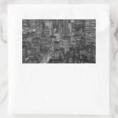 Black White Red New York City Skyline Rechthoekige Sticker (Tas)