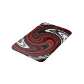 Black White Red Paint Swirl Badmat (Gekanteld)