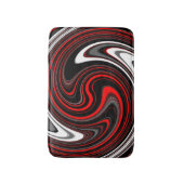 Black White Red Paint Swirl Badmat (Voorkant Verticaal)