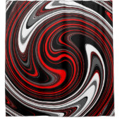 Black White Red Paint Swirl Douchegordijn (Voorkant)