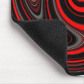 Black White Red Paint Swirl Muismat (Hoek)